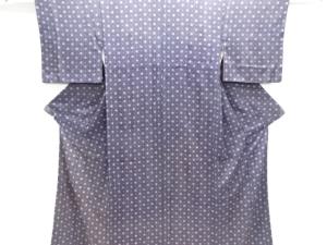 アンティーク　紋錦紗　縞に花模様着物